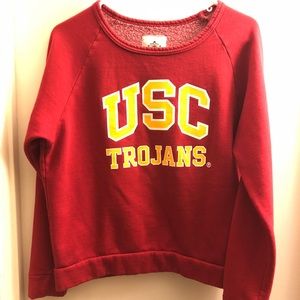 Red usc trojans long-sleeved crew-neck hoodie